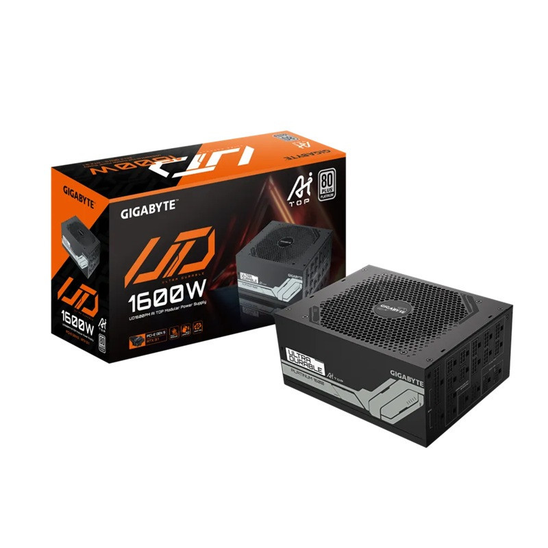 Gigabyte GP-UD1600PM PG5 AI TOP Power Supply, 1600W,  ATX12V,   80 PLUS Platinum Fan,  Type 140mm Double Ball Bearing fan  >100,