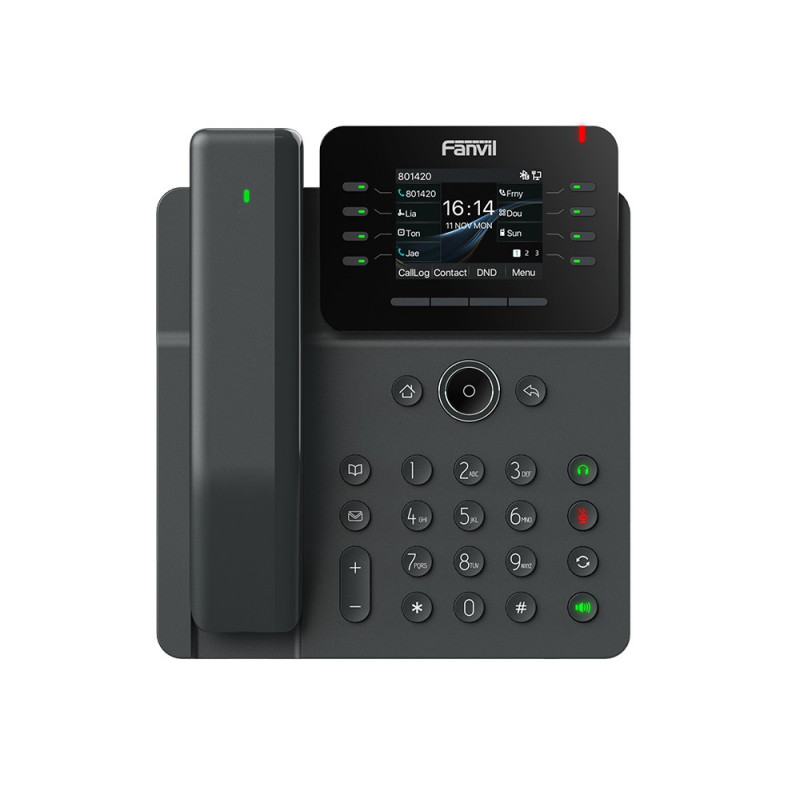 Fanvil V62 PRO Essential Business Phone Qty/CTN: 10PCS 2.8-inch, Color Screen, 12 SIP Lines, 6-Way Audio, HD Audio, Dual Gigabit