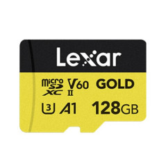 Lexar  GOLD micro SDXC UHS-II Card 128G up to 280MB/s read, up to 100MB/s write FULL-HD & 4K Video, up to 280MB/s read, up to 10