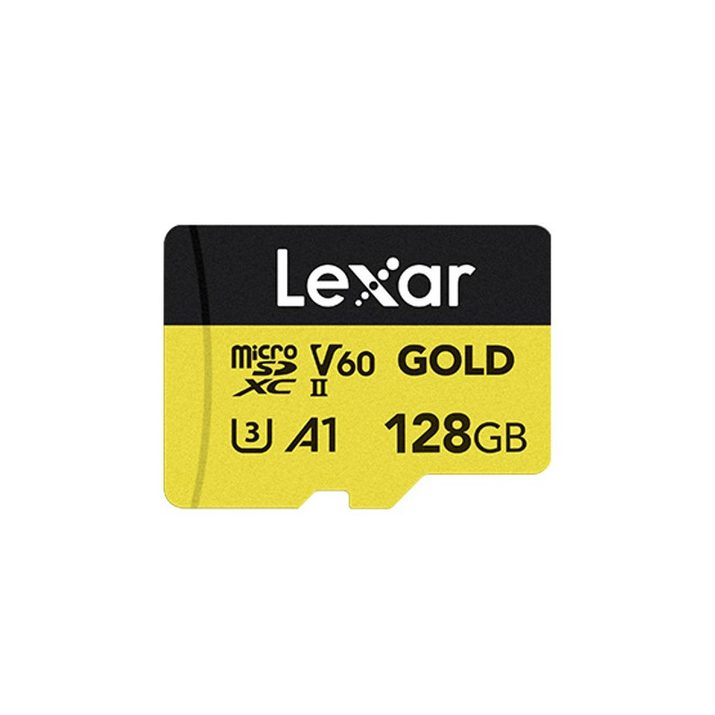 Lexar  GOLD micro SDXC UHS-II Card 128G up to 280MB/s read, up to 100MB/s write FULL-HD & 4K Video, up to 280MB/s read, up to 10