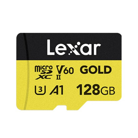 Lexar  GOLD micro SDXC UHS-II Card 128G up to 280MB/s read, up to 100MB/s write FULL-HD & 4K Video, up to 280MB/s read, up to 10