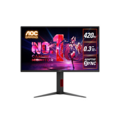 AOC 24.5' 420Hz Gaming Monitor: Fast IPS, FHD @420Hz, 0.3ms MPRT, 350 nits, sRGB 110%, DP/HDMI, height/swivel/pivot tilt, VESA m