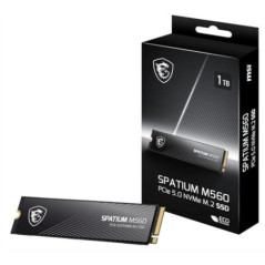 MSI SPATIUM M560 PCIe 5.0 NVMe M.2 1TB SSD, Sequential Read up to 10200MB/s, Sequential Write up to 8400MB/s, 600 TBW, 5 Year Wa