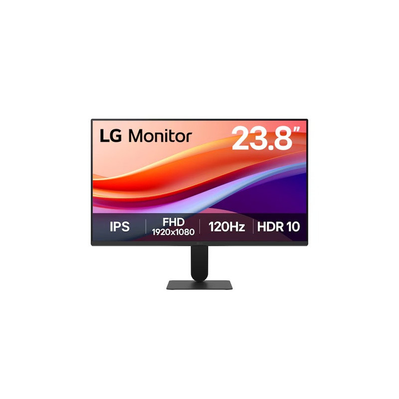 LG 23.8' IPS Full HD Monitor, 1920x1080, 120Hz refresh rate, 5ms response, sRGB 99%, HDR10, and 178Â° wide viewing angles for sm