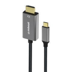mbeatÂ® Tough Link 1.8m 4K USB-C to HDMI Cable - Extend USB-C Laptop, Tablet or Smartphone Video to HDMI Monitor, Projector, HDT