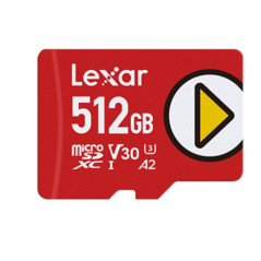 Lexar PLAY microSDXCâ¢ UHS-I card 512GB Class 10, U3, V30, A2, up to 205MB/s read, up to 140MB/s write 512GB â Class 10, U3, 