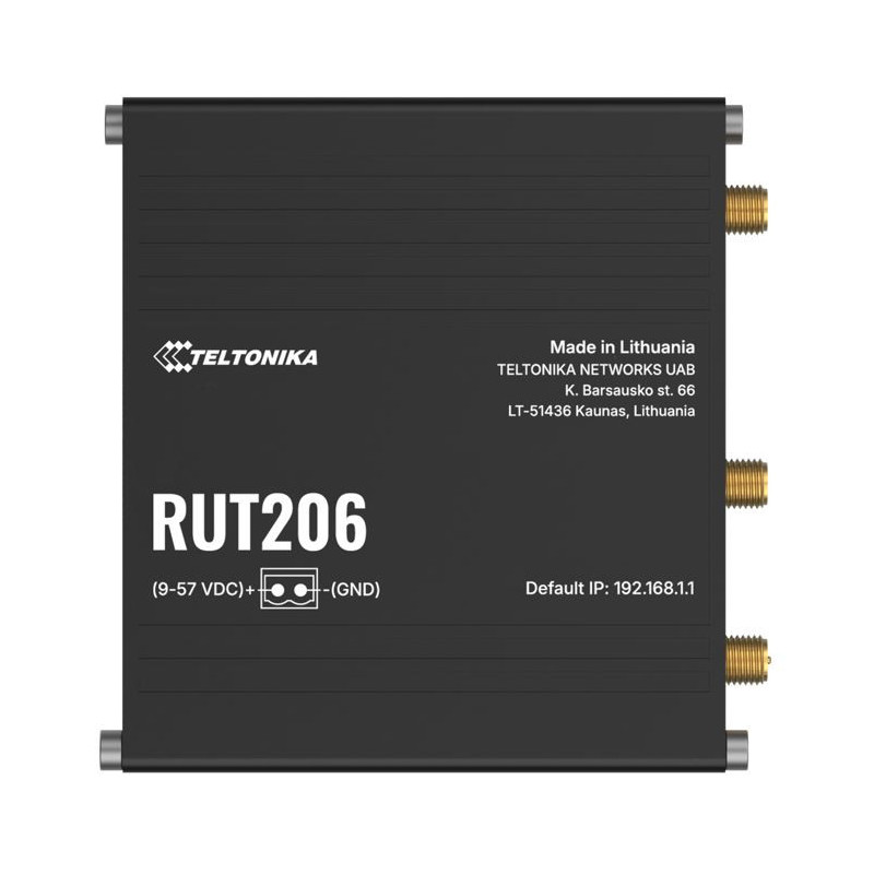 Teltonika RUT206 Industrial 4G Router, Cat 4, RS232 & RS485 for serial communication, 2-PIN POWER INPUT, Active and Passive PoE 