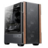 OKINOS Cypress 3 Genuine Walnut Wood MicroATX  with 4Ã120mm, USB-C, 3 Pin Non-PWM Case Fans Pre-Installed,Temper Glass Side Pan