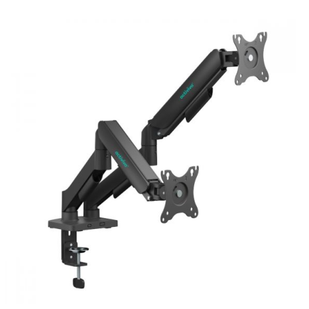 mbeatÂ® activiva Ergolife Dual-Screen Gas Spring Monitor Arm allows you to smoothly adjust the height, angle, and tilt of both s