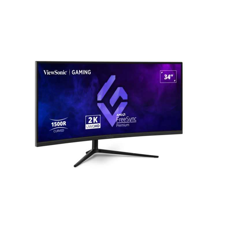 ViewSonic 34' Curved 3440x1440, 180Hz 1ms 1500R, HDR10, Adaptive Sync, 2x HDMI, 2x DP, Speaker, VESA 100, VX3418-2K Office Gamin