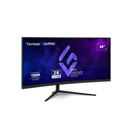 ViewSonic 34' Curved 3440x1440, 180Hz 1ms 1500R, HDR10, Adaptive Sync, 2x HDMI, 2x DP, Speaker, VESA 100, VX3418-2K Office Gamin