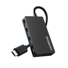Simplecom CH352 USB-A to 4xPort SuperSpeed USB 3.2 Gen1, 5Gbps, plug & play, bus-powered, ABS, 76Ã41Ã11mm, 35g, 15cm cable, Wi