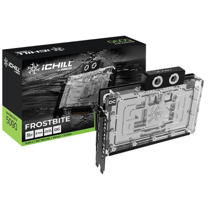 INNO3D nVidia GeForce RTX 5090 ICHILL Frostbite 32GB GDDR7 2467MHz Boost, Full-cover Water Block (Custom Loop System Required) 2