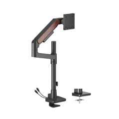 Brateck LDT81N-C012UCP Fusion Heavy-Duty Pole-Mounted Gas Spring Monitor Arm with USB-A/USB-C Ports For most 17'~49' Monitors, F
