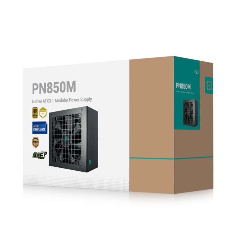 DeepCool PN850M Gamer Storm 850W 80+ Gold Certified Fully Modular ATX Power Supply, 120mm Fan, Japanese Capacitors, DCtoDC, ATX1