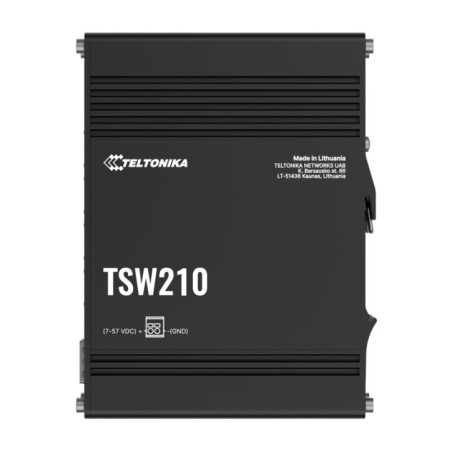 Teltonika TSW210 Industrial Ethernet Switch, 2x SFP Ports, 8x Gigabit Ethernet Ports with speeds of up to 1000 Mbps, DIN Rail, P