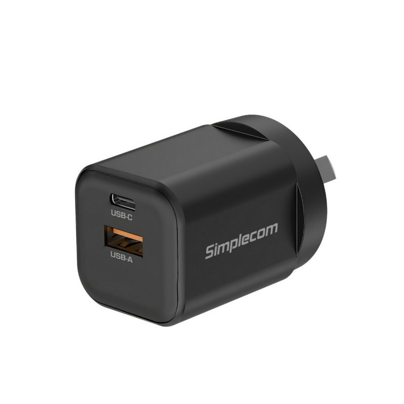 Simplecom CU235 Dual Port PD 35W Fast Wall Charger USB-C + USB-A for Phone Tablet