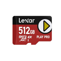 Lexar PLAY PRO microSDXCâ¢ Express Card 512GB, microSDXC, high performance, microSD Express, up to 900MB/s read and 600MB/s wri