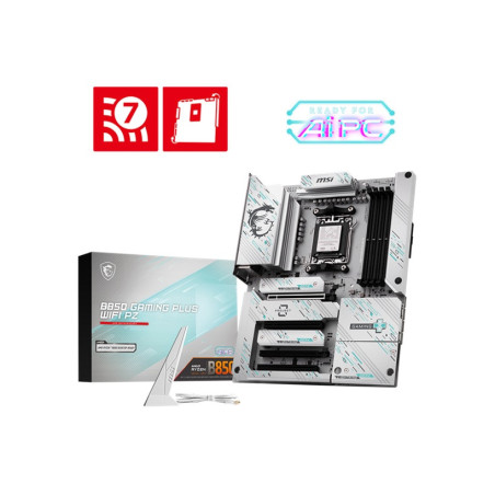 MSI B850 GAMING PLUS WIFI PZ, AMD Ryzen, 4x DDR5 256GB, 4x PCIe x16 slot, 3x M.2, 4x SATA 6G, 8x USB 2.0,  Wi-Fi 7, Bluetooth 5.