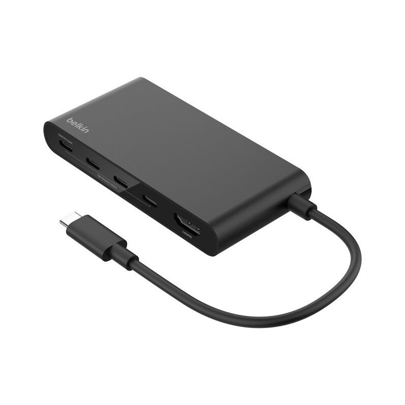 Belkin Connect USB-C to 5-Port USB-C Hub - Black (AVC021fqBK), 100W PD, 10Gbps, 1x 4K HDMI, 4x USB-C, 4K@60Hz, Fire-Resistant, 2