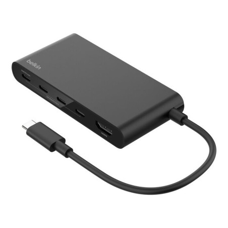 Belkin Connect USB-C to 5-Port USB-C Hub - Black (AVC021fqBK), 100W PD, 10Gbps, 1x 4K HDMI, 4x USB-C, 4K@60Hz, Fire-Resistant, 2