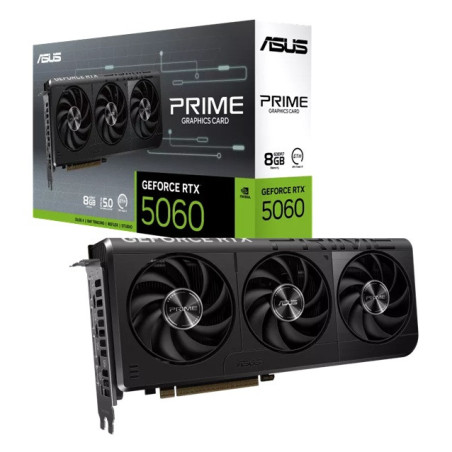ASUS nVidia GeForce PRIME-RTX5060-8GRTX5060 8GB GDDR7 2497 MHz Boost Clock, RAM 28Gbps, 613 AI TOPs, Digital Max Resolution