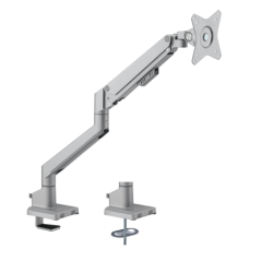 Brateck Single Monitor Thin Gas Spring Monitor Arm Fit Most 17'-32' Monitors, Up to 9kg per screen VESA 75x75/100x100 Matte Silv