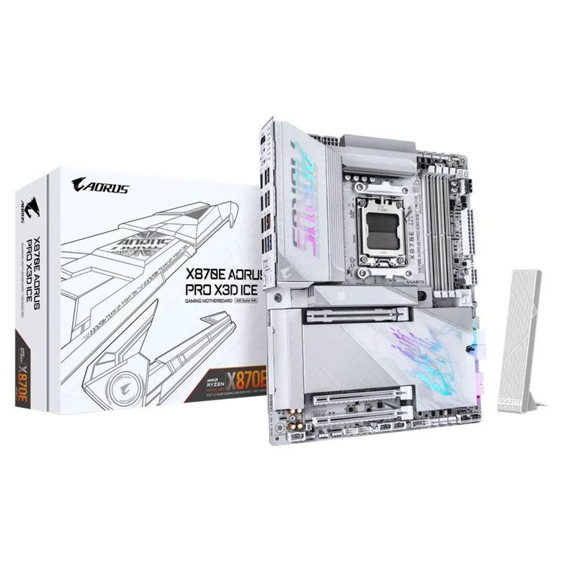 Gigabyte X870E A PRO X ICE: AM5, DDR5 256GB, ALC1220, 5GbE LAN, Q-Flash, Smart Backup, GCC, ATX, Win11, Ryzen 7000â9000