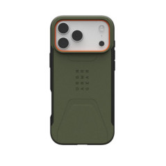 UAG Civilian Magsafe Apple iPhone 17 Pro (6.3') Rugged Case - Olive/Orange (114545117297), 20ft. Drop Protection (6M), Raised Sc