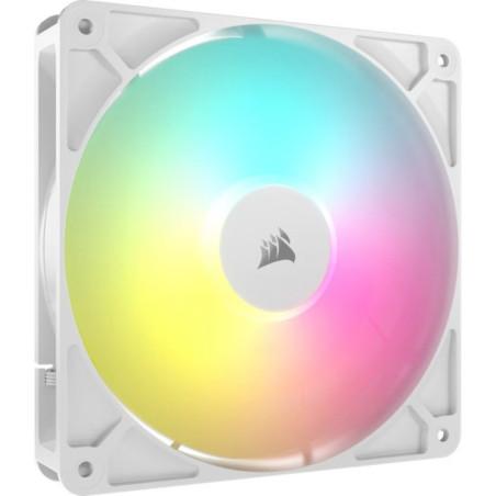 Corsair RS140 ARGB 140mm PWM Fanâ¯- Single - White: 95.5â¯CFM, 1700â¯RPM, 36â¯dBA, 0.45A, RGB lighting, Static Pressure, Mag