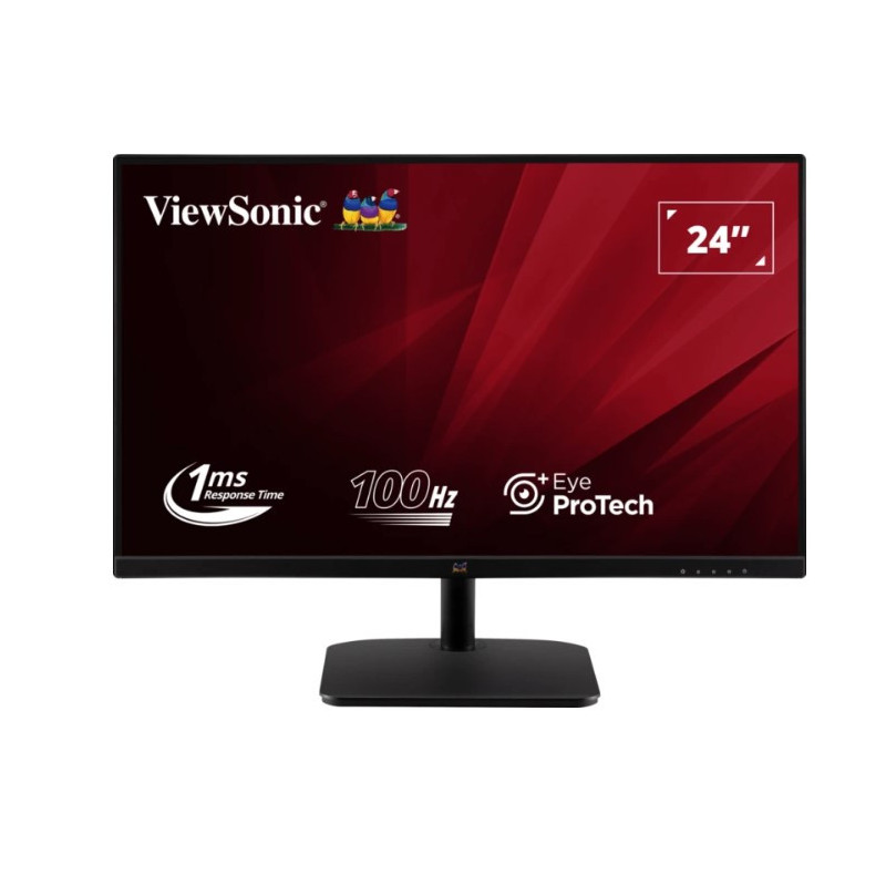 ViewSonic 24' Office Ultra Thin Bezel + SuperClear IPS, 2x Speakers, 4ms 100h FHD 1080, HDMI, VGA, 3.5 Audio, Multi-View, Eye Ca