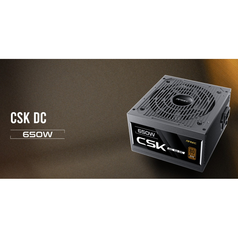 Antec CSK650DC 80+ Bronze,  DC to DC, Flat Cables,. CircuitShield Protections, Thermal, Reliable Value Power Supply 5yr
