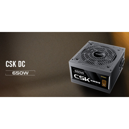 Antec CSK650DC 80+ Bronze,  DC to DC, Flat Cables,. CircuitShield Protections, Thermal, Reliable Value Power Supply 5yr