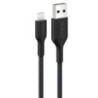 Belkin BoostCharge Pro Braided Lightning to USB-A Cable (0.15M) - Black (CAA020FQ0MBK), 2.4A/15W, 480Mbps, 350K Bends, MFI-Certi