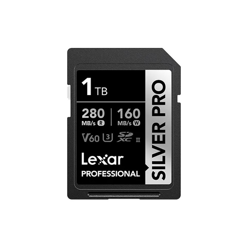 Lexar Professional SILVER PRO 1TB SDXCâ¢ UHS-II Card 1TBâC10,  UHS-II(U3), V60,  Silver Pro, up to 280MB/s read, 160MB/s writ
