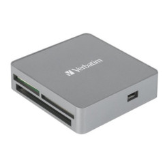 Verbatim USB 2.0 All- in-1 Card Reader / Hub including SD, SDHC, SDXC, microSD, microSDHC, microSDXC, CF-1, Memory Stick, and MS