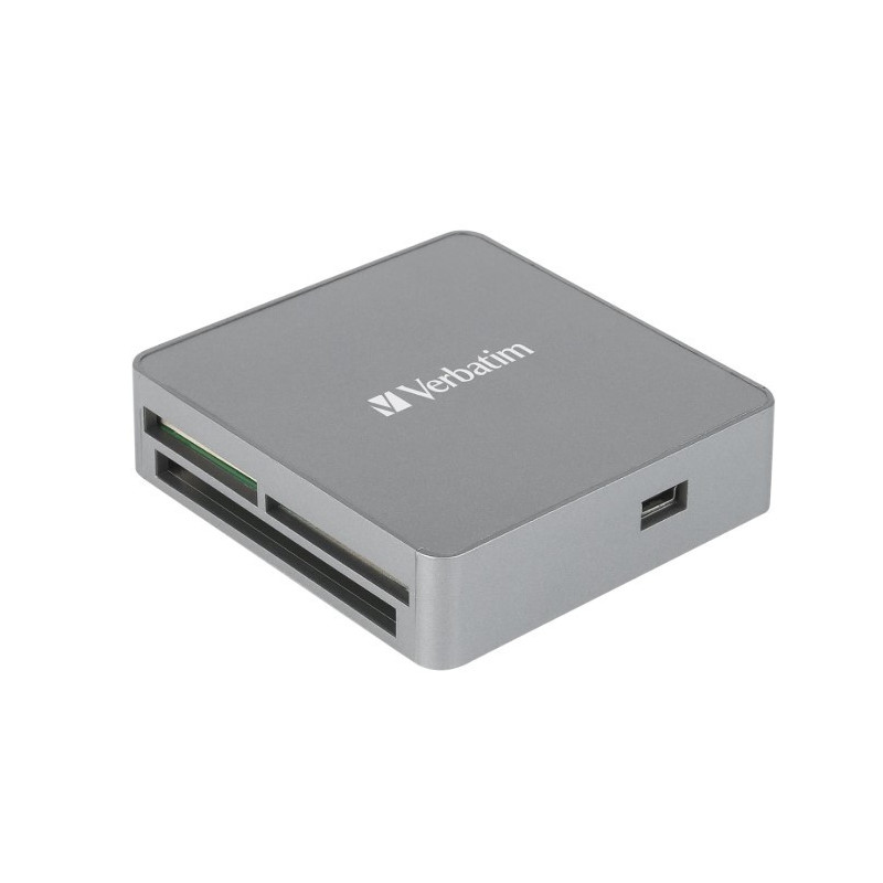 Verbatim USB 2.0 All- in-1 Card Reader / Hub including SD, SDHC, SDXC, microSD, microSDHC, microSDXC, CF-1, Memory Stick, and MS