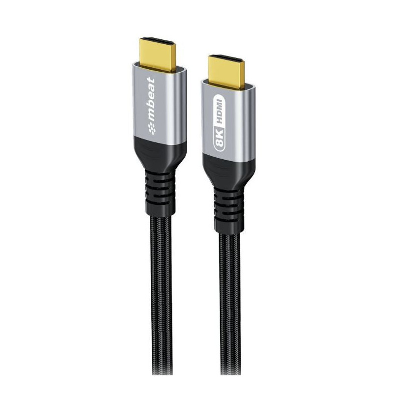 mbeatÂ® Tough Link 3m Certified 8K HDMI Cable - Space Grey HDMI 2.1 (male) to HDMI 2.1 (male) 48Gbps 51g