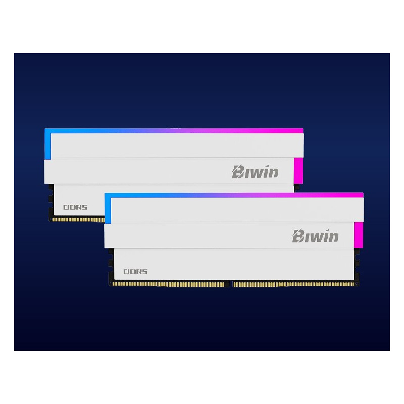 BIWIN DDR5 Memory DW100 DDR5 RGB Memory 6000mhz 32GB (16GB*2) CL30-38-38-76 1.35V  WHITE B5DW100326030ER2G-CW001