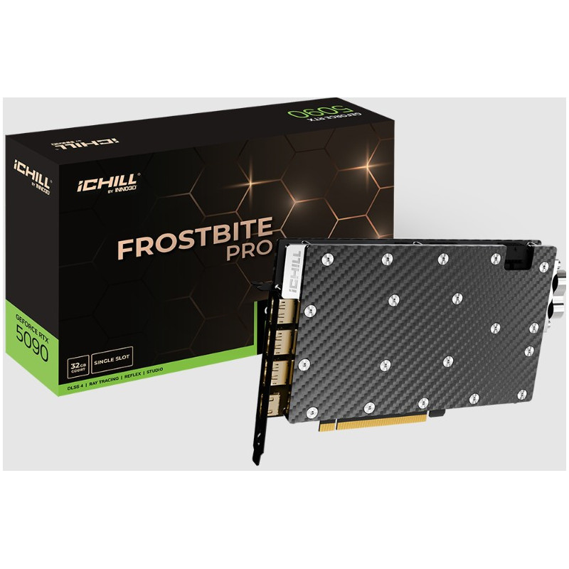 INNO3D nVidia GeForce RTX 5090 ICHILL Frostbite PRO 32GB GDDR7 2407MHz Boost, 3xDP, 1xHDMI  223x134x20mm