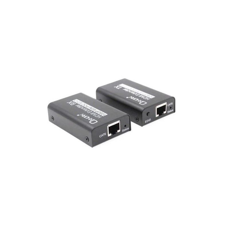 Oxhorn HDMI Extender over Ethernet 1080p HDCP 1.2 FHD up to 60m with PoE function alloy casing Black 2 year warranty