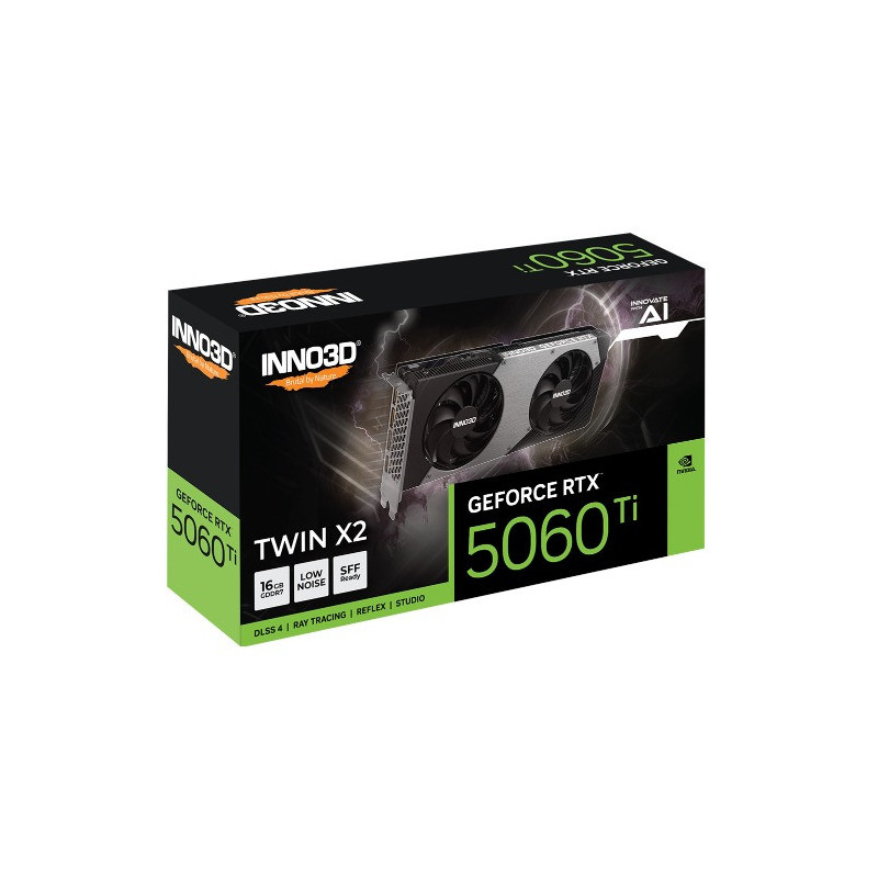 INNO3D nVidia GeForce RTX 5060 Ti TWIN X2 16GB GDDR7, 2572MHz Boost Clock, RAM 28Gbps, 3xDP, 1xHDMI