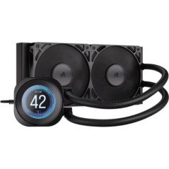 Corsair NAUTILUS 240 RS LCD Liquid CPU Cooler - Black, 240mm rad, LCD pump, 2x PWM fans, 2100 RPM, AM5/LGA1851, copper plate, 40