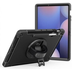 USP Rugged Samsung Galaxy Tab S10 FE+ (13.1') Case Black -  Built-in-Kickstand, Adjustable Hand Strap, Pen Holder, DropProof, Sh
