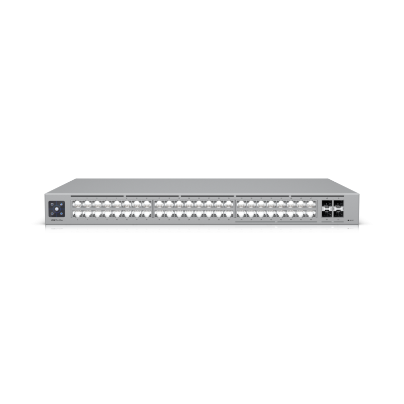 Ubiquiti | USW-Pro-Max-48 | UniFi 48 Port (16x 2.5G Ports, 32x 1G Ports) Pro Max Layer 3 Etherlighting Switch, with 4 SFP+ Ports