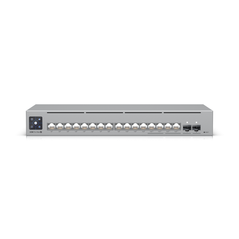 Ubiquiti | USW-Pro-Max-16-PoE | UniFi 16 Port (4x 2.5G PoE++ Ports and 12x 1G PoE+ Ports) Pro Max Layer 3 Etherlighting Switch, 