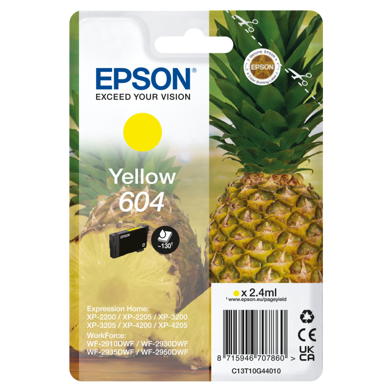 EPSON 604 STD YELLOW INK XP-2200 XP-3200 XP-4200 WF-2910 WF-2930 WF-2950