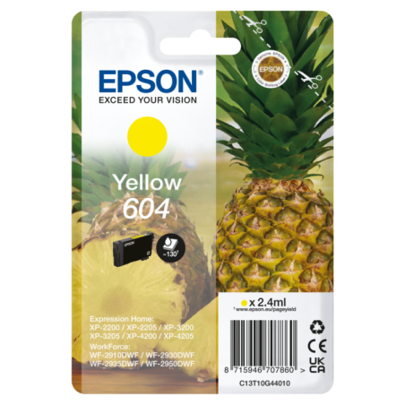 EPSON 604 STD YELLOW INK XP-2200 XP-3200 XP-4200 WF-2910 WF-2930 WF-2950