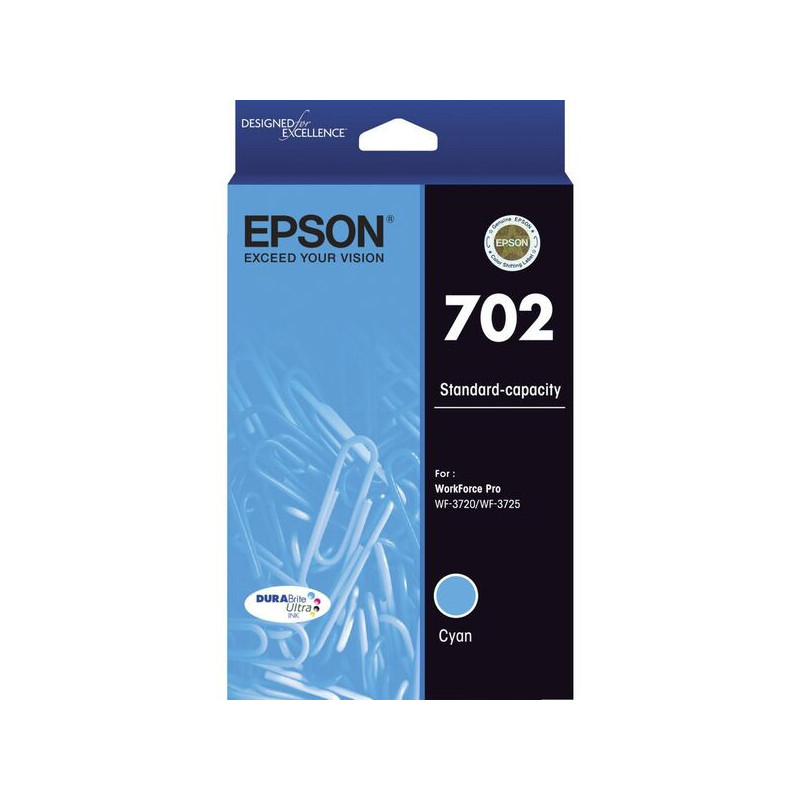 EPSON 702 CYAN INK DURABRITE WF-3720 WF-3725