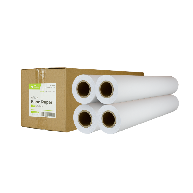 BOND PAPER 80GSM - 841MM X 50M 4 ROLLS/CTN